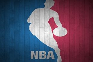 nba logo on wood