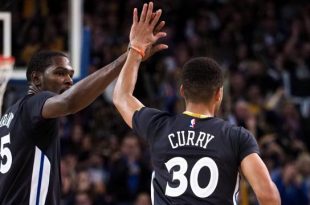 durant high fives curry